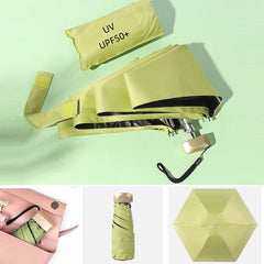 80%Off Mini Sun Umbrella Small Pocket Rain Travel Umbrella Vinyl Folding Umbrella UV Protection Sun Shade Pocket Parasol Capsule